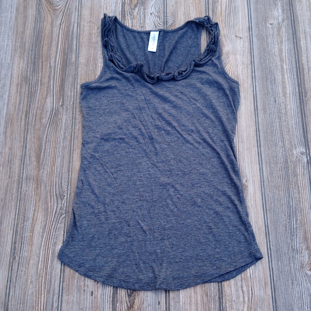 Active Basic Lightweight Ruffly Racerback Tank Top - image 1